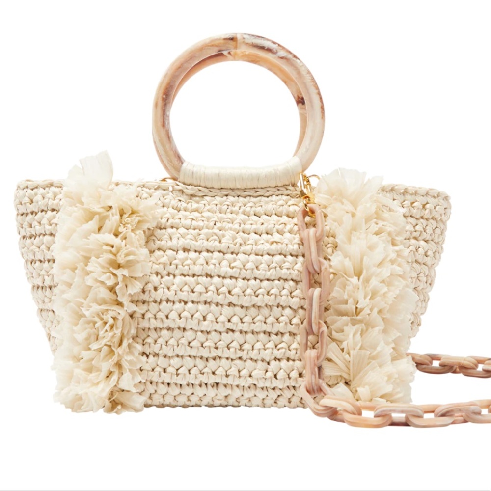 Carolina Santo Domingo Top Handle Raffia Tote